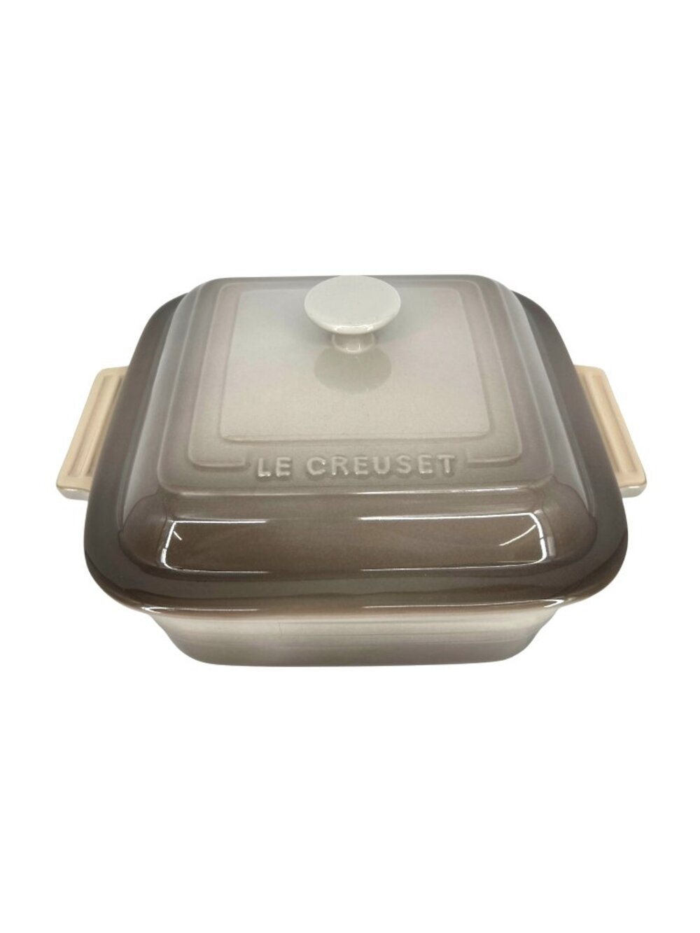 Le Creuset Stoneware Classic Square Baking Dish 3 Quart Casserole Lid in Nutmeg